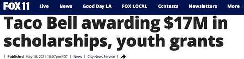 Taco Bell awarding $17M in scholarships, youth grants